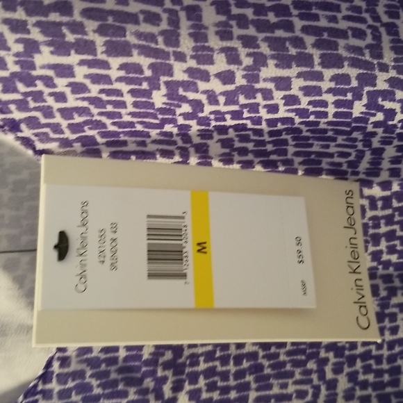 NWT size M Calvin Klein blue pattern tank - Picture 3 of 9